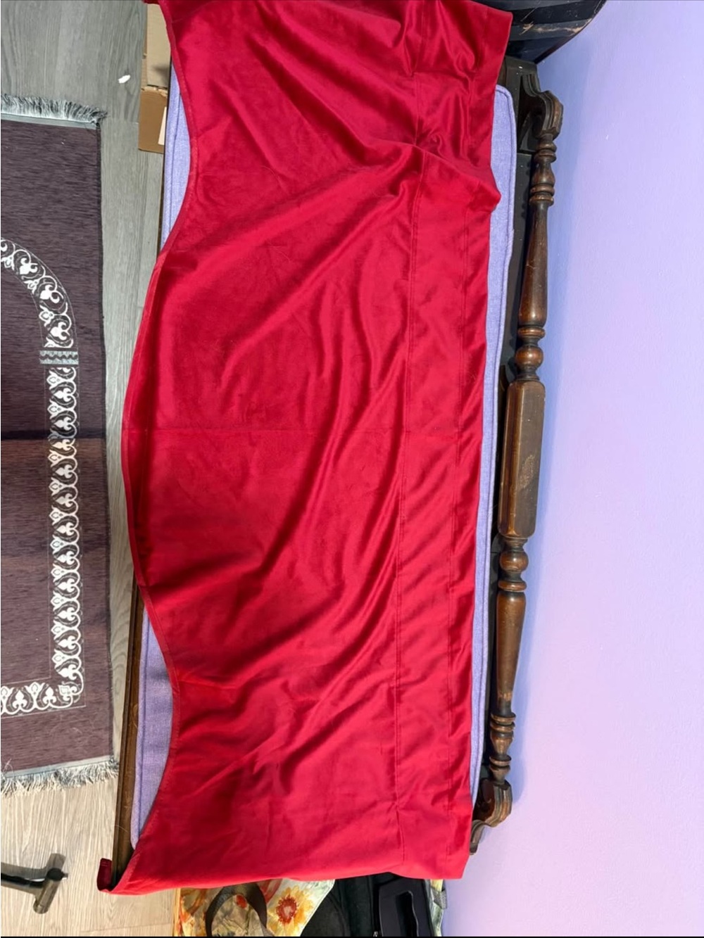 Red Velvet curtain topper